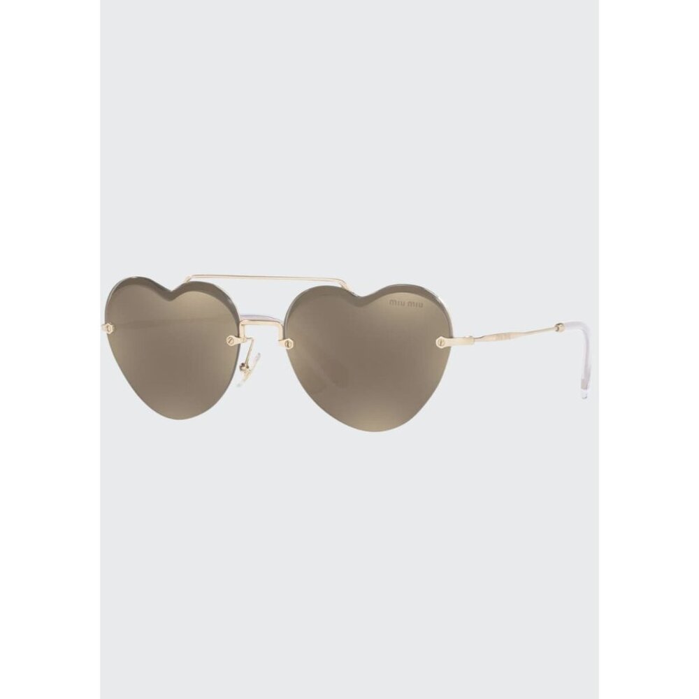 MIU MIU Heart-Shaped Mirrored Sunglasses NEW